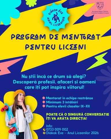 „Anul Liceenilor 2026”: săptămâna aceasta, elevii se pot înscrie în programul de mentorat